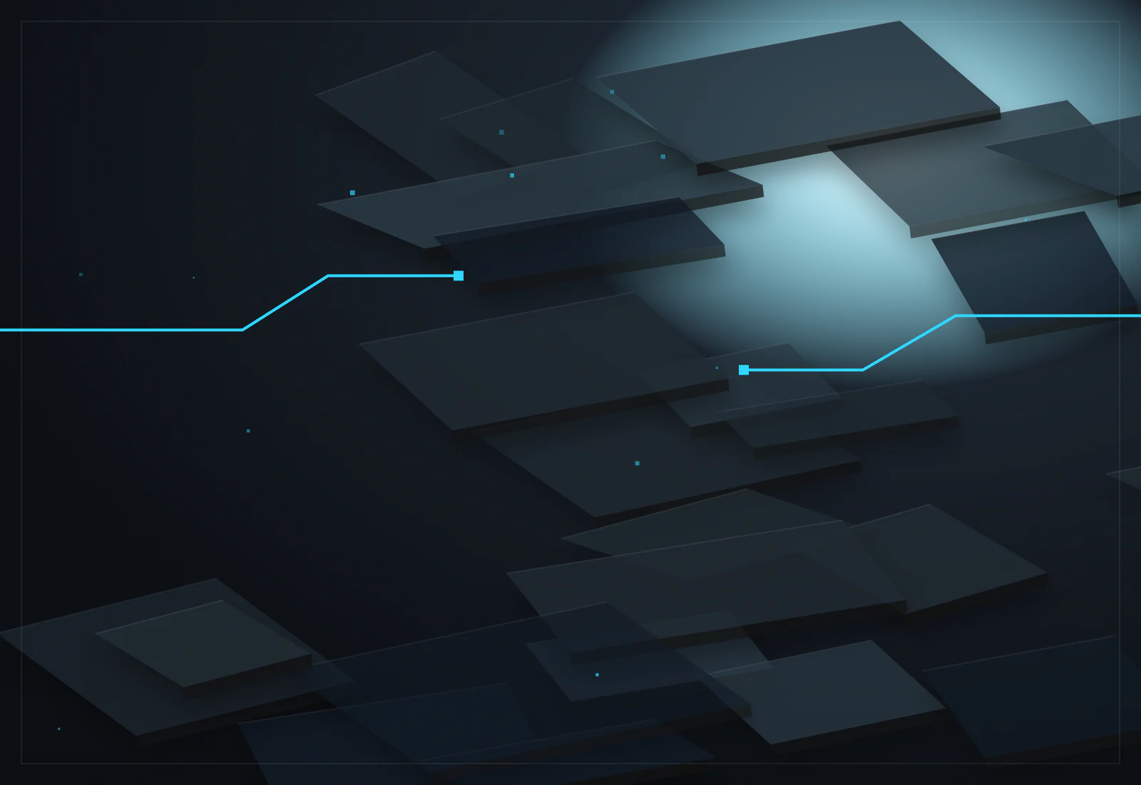 Hardware y estructuras de datos en una composición editorial oscura.